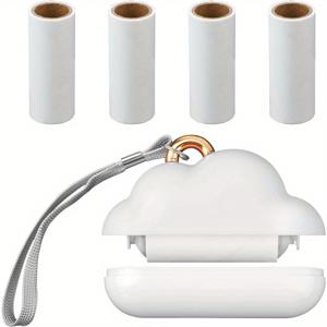 TEMU 150장의 교체용 종이로 채울 수 있는 휴대용 여행용 라인 롤러 - 애완동물 털, 의류, 직물에 적합한 휴대용, 재사용 가능한 미니 옷 라인 제거기 | 소형 디자인 | 교체용 종이