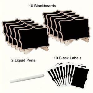 TEMU 22개 미니 칠판 사인 - 웨딩, 생일, 댄스, 파티, 축제 등에 완벽한 목재 칠판 테이블 번호와 지지대 포함, 홈 데코에 이상적