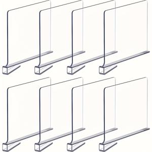 TEMU 여성용 가방 및 액세서리용 8개 투명 아크릴 벽걸이 수납 파티션 - 튼튼한 금속 프레임의 다기능 선반, 깔끔한 정리를 위한 완벽한 제품, 지갑 보관 정리대, 주얼리 타워