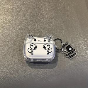 TEMU 고양이 음악 감상. 에어팟 1, 2, 3세대, 에어팟 프로, 에어팟 프로 2 이어폰 케이스/보호 커버에 적합하며 에어팟 4 케이스와 액세서리 1개가 포함되어 있습니다.