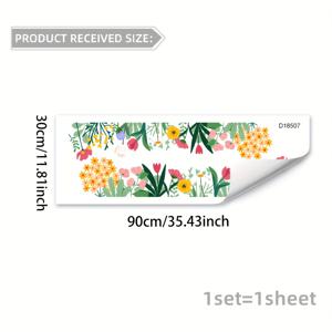 TEMU 1pc 밝은 꽃과 잎이 있는 창문 스티커 - 양면 PVC 스티커, 쉽고 붙임, 침실, 거실, 복도, 또는 디스플레이 창문 장식용 현대 스타일, 창문 스티커