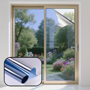 TEMU 단방향 프라이버시 단열 필름, 열차단 및 햇빛 차단, 방수, 엿보기 방지. 거실 발코니 창문용 개인 보호 필름. 닦아서 재사용 가능