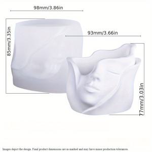 TEMU 아티스틱 페이스 실리콘 몰드 - 재사용 가능한 DIY 캔들 만들기 몰드, 레진 & 다육식물 화분 - 고딕 홈 데코, 할로윈 소품 & 다크 아카데미아 창의적인 선물