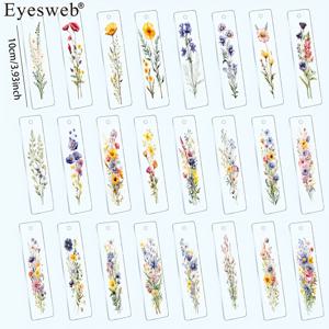 TEMU 24개/세트 워터컬러 야생화 UV DTF 북마크 전사지, 고급스러운 야생화 패턴 디자인, DIY 북마크 제작용 UV DTF 전사지