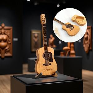 TEMU 맞춤형 기타 피크 기념 상자 - 개인 맞춤 각인된 나무 피크와 미니 보관 상자가 함께 제공 - 기타 애호가, 친구 및 가족을 위한 사려 깊은 선물