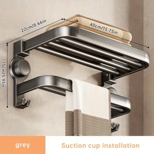 TEMU Musurjoy 1개 공간 절약형 상업용 핸드 타월 디스펜서 - 흡착판 설치, 드릴 불필요, 강력한 하중 지지 욕실 선반, 샤워 및 화장실 벽/타일에 적합, 다기능 수납 정리함, 부활절 선물