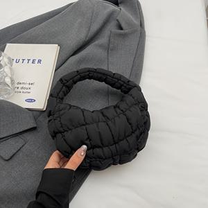 TEMU 여성 핸드백 플리츠 체크 백 겨드랑이 가방 외모 스타일 패션 미니 핸드백