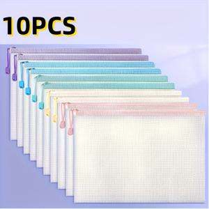 TEMU 투명 지퍼가 달린 대형 수납 파우치, 서류, 책, 시험지, 케이스 및 다양한 사무용품을 정리하는 데 이상적입니다.