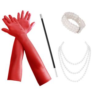 TEMU 1920년대 여성용 고급 빈티지 멀티컬러 장갑 4종 세트 - 할로윈 파티, 미혼녀 파티, 가면무도회, 크리스마스 파티, 카니발 파티 액세서리