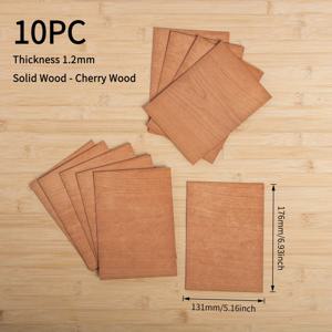TEMU 10개 체리 우드 베니어 시트 – 176X131mm, 0.12mm 얇은 천연 나무, 대성당 모양의 기질, 레이저 커팅, 공예, 가구 인레이, 기타 제작 및 목재 수리에 적합