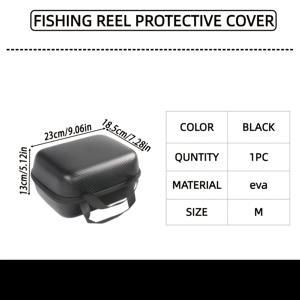 TEMU JSFUN 블랙 하드 쉘 낚시 릴 가방, 바다 낚시 전동 릴 보관용 - S/M/L
