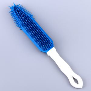 TEMU 펫 헤어 리무버, 휴대용 카펫, 옷, 가구, 소파, 가죽 자동차 시트용 털 제거기, 마사지 효과가 있는 강아지 고양이 목욕 브러시로도 사용 가능 (그린 + 블루)