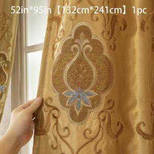 TEMU 1패널 유럽풍 자수 라이트 필터링 커튼, 탑 그로멧 걸이형, 방 어둠 보호 - 거실, 침실, 주방, 발코니 등에 적합