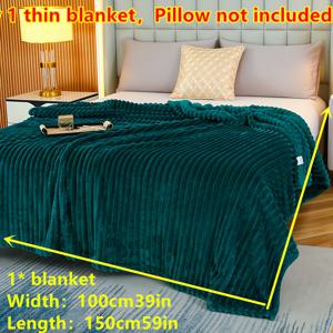 TEMU 1개 그린 플리스 플러시 담요, 단색 소프트 마이크로파이버 플란넬 소파용 담요, 낮잠, 사무실 사용 등 - 가볍고 휴대하기 쉬운 소파 담요, 아늑한 홈 데코, 현대적인 디자인, 내구성 있는 원단, 여행 필수품, 홈 컴포트