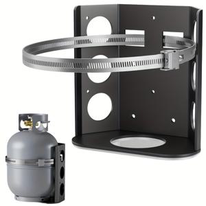 TEMU RV 프로판 탱크 마운팅 브래킷, 여행용 트레일러 및 모터홈용, 스테인리스 스트랩이 있는 헤비듀티 홀더, 차량, RV, 트럭용 안전한 액체 가스 병 고정, 블루와 블랙 범용 적용 가능