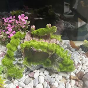 TEMU 1 모스 브릿지 물고기 동굴 장식 - 내구성 ABS 수지 인공 바위, 천연 이끼로 장식, 수족관, 거북이 서식지 및 워터 피처 조경에 적합 | 자연스러운 브릿지 | 질감 있는 표면 마감 | 3개 크리스마스 선물 세트