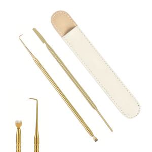 TEMU 2개입 프로페셔널 속눈썹 연장 도구 - 헤비듀티 스테인리스 스틸 속눈썹 리프트 빗 & 분리기, 접착제 제거/청소용 내구성 속눈썹 브러시, 속눈썹 기술자 및 속눈썹 관리에 적합