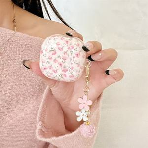 TEMU TPU 핑크 플로럴 디자인 삼성 버즈 FE 2023, 버즈2 프로 2022, 버즈 2 2021, 버즈 프로 2021, 버즈 라이브, 버즈 코어 (2025) 호환 – 귀여운 핑크 플로럴 무선 블루투스 이어버드 케이스, 핑크 플로럴 이어버드 보관함, 가젯 정리함,미적 케이스,꽃무늬,내구성 있는 플라스틱,블루투스 케이스,그녀를 위한 선물,음악 애호가