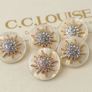 TEMU 18/23/25mm 라이트 럭셔리 라인스톤 장식 쉘형 단추 5개 세트, 패셔너블 클래식 엘레강스 스타일과 더블 스노우플레이크 장식. 코트, 정장, 가디건 및 기타 텍스타일 의류에 적합