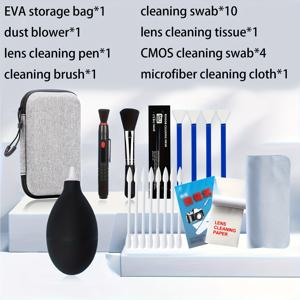TEMU 20개입 전문가용 카메라 클리닝 키트 (렌즈 클리닝 펜, 블로워, 극세사 천, 클리닝 스왑, 전용 EVA 보관 케이스 포함) - DSLR, 미러리스 카메라 및 스마트폰 호환 - 모든 카메라 및 렌즈에 적합