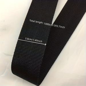TEMU 총 길이 1000cm; 너비 2cm-5cm 다중 사양 블랙 PP 웨빙, 두꺼운 폴리프로필렌 소재; 캐리어 스트랩, 핸드백 핸들, 의류, 펫 용품, 신발 소재, 피트니스 장비 등에 널리 사용; 다양한 하중 지지 또는 장식 시나리오에 적합; 다기능 액세서리