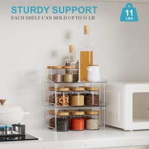 TEMU LDQ 2개 다용도 투명 접이식 수납 선반, 주방 카운터탑, 양념장, 컵 홀더, 욕실 정리, 사무실 책상용 실용적 정리대, 선반, 주방 수납 선반, 주방 액세서리, 신발장, 선반