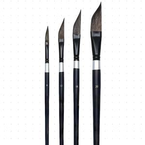 TEMU 전문 아티스트를 위해 설계된 수채화 브러쉬 4종 세트입니다. 치즐 핸들과 인체공학적 페룰 디자인 특징. 정밀한 워시 컨트롤을 위해 매우 흡수성이 뛰어난 천연 콜린스키 털로 제작되었으며, 수채화, 과슈에 이상적입니다.