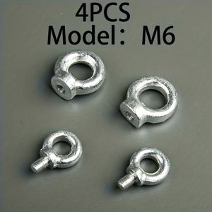 TEMU 4개 링 및 너트 세트, M5/M6/M8/M10/M12 사이즈의 원형 리프팅 링 및 너트, 조선용 하드웨어 패스너, 리프팅 아이 볼트가 있는 나사산 기계 어깨 링, 너트 고정용 하드웨어 링 아이 볼트