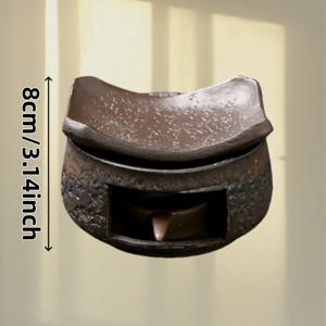 TEMU 세라믹 에센셜 오일 캔들 홀더 세트, 소박한 젠 스타일 빈티지 세라믹 차 따뜻하게 데우는 용기 3개 세트, 차잎 향기 향상 및 커피 원두 로스팅용 차 로스터 캔들 워머, 분리형 에센셜 오일 버너 캔들 홀더 예술 장식, 캔들 홀더 예술 장식