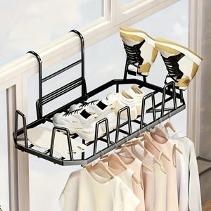 TEMU 1개 헤비듀티 스탠딩 옷걸이 - 공간절약형 철제 빨래건조대, 욕실, 발코니, 작은 공간에 적합 - 간편 조립, 튼튼하고 휴대용 /야외 의류 건조대, 건조대