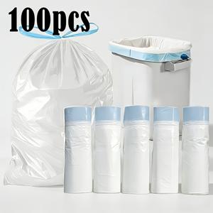 TEMU 100개입 두꺼운 누수 및 냄새 차단 쓰레기 봉투 - 초강력, 찢김 방지, 대형 사이즈 | 가정, 사무실, 애완동물 배설물, 상업용, 일반 쓰레기통에 적합