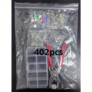 TEMU 402색 스냅 버튼 키트 세트 (다양한 색상으로 색다른 색상이 당신의 삶에 더해집니다), 스냅 재봉용 수동 프레스 도구 포함, 공예, 의류, 모자, 가방 및 재봉 용품 (색상은 랜덤입니다)