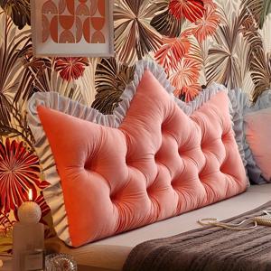 TEMU 소파 침대용으로 디자인된 크라운 모양의 대형 등받이 베개. 이 장식용 쿠션은 헤드보드 역할을 하며 등으로 자는 사람을 위한 지지력을 제공하며, 편리한 지퍼 잠금 장치가 포함되어 있습니다.