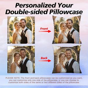 TEMU 1 맞춤형 양면 인쇄 지퍼 베개 커버 | 가족 및 친구를 위한 특별한 휴일 사진 선물, 발렌타인데이 | 폴리에스터, 세탁기 사용 가능, 소파, 침대 및 차량 장식에 적합 | 개인 맞춤, 현대적인 스타일, 혼합 색상