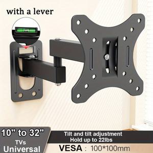 TEMU 1개 초박형 고정 TV 거치대, 벽걸이형 TV 브래킷 - 간편한 설치, 15° 조절 가능 기울기, 회전, 최대 하중 22파운드, 10-32인치 디스플레이에 적합, 최대 VESA 100X100mm, 기울기 기능 포함
