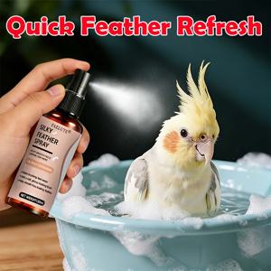 TEMU FAELUTE - 새털 스프레이 - 버디와 소형 앵무새용 목욕 및 그루밍 미스트, 목욕 습관 유도, 깃털 매끄럽고 엉킴 방지, 윤기 추가로 매끈한 마무리, 쉬운 스프레이 조절, 실내 케이지 일일 그루밍