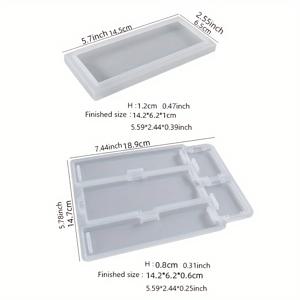 TEMU 뚜껑이 있는 직사각형 레진 박스 몰드 보관함 실리콘 몰드 주얼리 박스 에폭시 주조 몰드 DIY 공예용 에폭시 레진 보석 연필 메이크업 보관 케이스
