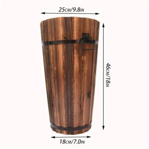 TEMU 1/3 실내외 장식용 다육 식물 나무 화분 세트, 부식 방지 처리된 원형 나무 정원 상자, 빈티지 러스틱 스타일 나무 화분, 다기능 정원 장식, 원예 선물, 홈 데코