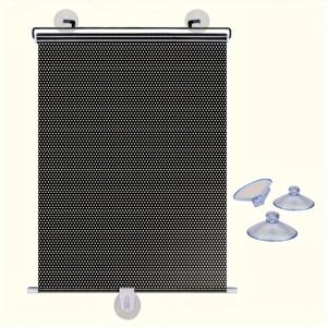 TEMU 창문 흡착 컵 햇빛 가리개 커튼 1개 (구멍 없음), 침실용 접이식 단열 커튼, 가정 및 사무실에서 사용 가능한 망원 햇빛 가리개 롤러 블라인드