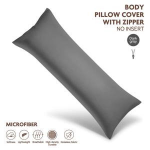 TEMU 폴리에스터 브러시 처리 원단 롱 베개 커버, 51X137 Cm, 지퍼 잠금, 부드럽고 내구성 좋음, 가정 침구 장식에 적합 - 베개 속통 미포함