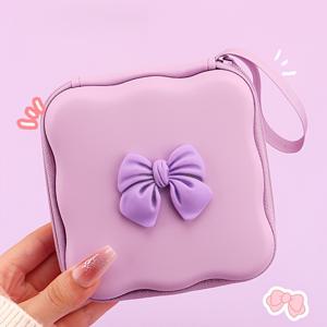 TEMU 휴대용 대용량 데이터 케이블 보관 가방 (헤드폰, 충전기, 디지털 액세서리 보관); 외출용 편리한 정리함, 손상 방지 기능, 지퍼로 다용도 활용 가능