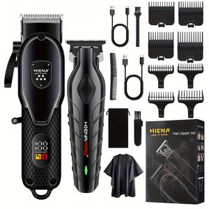 TEMU HIENA PRO 남성용 헤어 클리퍼 1개/2개 세트, 무선 충전식, 오일 슬릭 헤어컷 클리퍼, 전문가용 헤어 클리퍼
