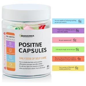 TEMU 파티 용품 키트 - 긍정적인 메시지 60개가 담긴 병, 일상 영감 노트 - 그녀/그를 위한 생각 깊은 선물, 커플, 엄마 (생일, 기념일, 발렌타인데이, 할로윈, 크리스마스 선물) - 크리스마스, 새해, 발렌타인데이, 파티 행사용