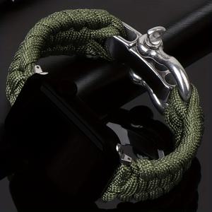 TEMU 스테인리스 스틸 버클 스트랩은 Apple Watch Band Ultra 3 2 1 49mm에 적합하며, 남성용 iwatch 스트랩 46mm 45mm 44mm 42mm, 수제 직조 파라코드 조절식 스트랩으로 Apple Watch Series 11 10 9 8 SE 7 6 5 4 3 2와 호환됩니다.