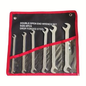 TEMU 6개 세트의 경사형 이중 개방 렌치, 자동차 수리용 두꺼운 렌치, 크롬 반디움 합금 강철로 제작, 높은 경도, 강력한 토크, 높은 내구성, 변형이 쉬운 편, 내마모성, 내구성, 자동차 및 기타 차량 개조 및 수리, 수리 장비, 넓은 공간을 위한 경사형 입구 확장, 좁은 공간을 위한 설계