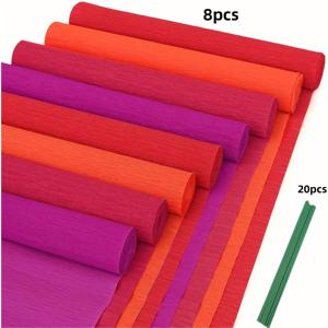 TEMU 8장 크레페지 세트 - 4가지 로맨틱 컬러 핸드메이드 공예용 주름 종이