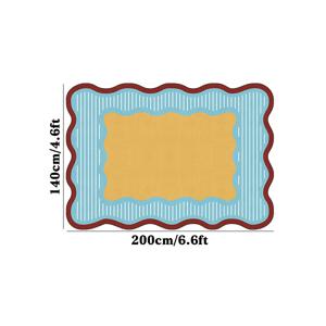 TEMU 고품질 모조 캐시미어 점선 바닥 1개 특수 모양 레트로 기하학 패턴 프린트 거실 카펫 옐로우 모던 간편 침실 플러시 러그 대형 영역 홈 데코 소파 커피 테이블 클로크룸 소프트 바닥 매트