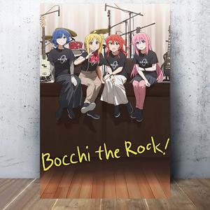 TEMU 2D 평면, 1개 보치 더 록! 애니메이션 밴드 포스터 - 12x18 인치 프레임리스 캔버스, 침실, 기숙사용 - 레트로 애니메이션 그룹 캐릭터 4명, 2D 평면