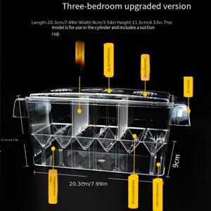 TEMU 수족관 격리 상자 부화 상자 아크릴 어항 번식 상자 번식 탱크 구피 부화기 수평 이중 칸막이, 배터리 미포함