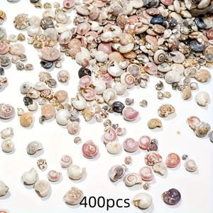 TEMU 400개 소형 호박殻 조개껍데기, 비관성, 레진 공정, 크기 5-10mm, 기타 재료 사용, 바다 테마 파티, 결혼식, 홈 , 양초 제작, 어항 꽃병 채우기, 주얼리 주조 용품